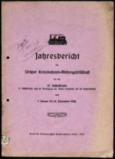 Jahresbericht der Stolper Kreisbahnen-Aktiengesellschaft für das 37. Geschäftsjahr vom 1. Januar bis 31. Dezember 1930