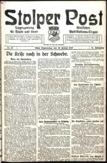 Stolper Post. Tageszeitung f&uuml;r Stadt und Land Nr. 16/1927