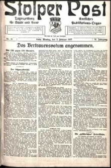 Stolper Post. Tageszeitung für Stadt und Land Nr. 31/1927