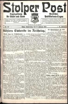 Stolper Post. Tageszeitung für Stadt und Land Nr. 40/1927