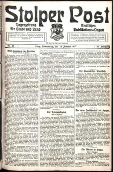 Stolper Post. Tageszeitung für Stadt und Land Nr. 46/1927