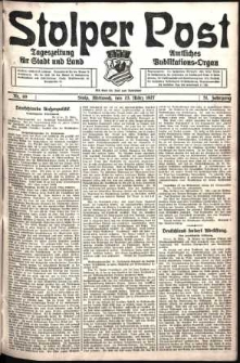 Stolper Post. Tageszeitung f&uuml;r Stadt und Land Nr. 69/1927