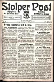 Stolper Post. Tageszeitung für Stadt und Land Nr. 86/1927