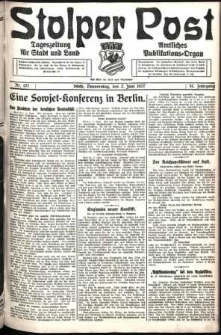 Stolper Post. Tageszeitung f&uuml;r Stadt und Land Nr. 127/1927