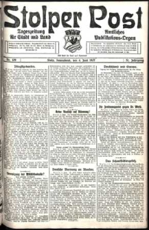 Stolper Post. Tageszeitung für Stadt und Land Nr. 129/1927