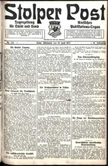 Stolper Post. Tageszeitung für Stadt und Land Nr. 137/1927