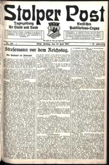 Stolper Post. Tageszeitung für Stadt und Land Nr. 145/1927