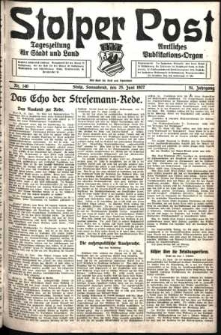 Stolper Post. Tageszeitung f&uuml;r Stadt und Land Nr. 146/1927