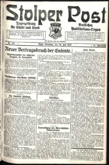 Stolper Post. Tageszeitung f&uuml;r Stadt und Land Nr. 172/1927
