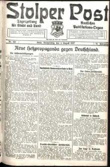 Stolper Post. Tageszeitung f&uuml;r Stadt und Land Nr. 180/1927