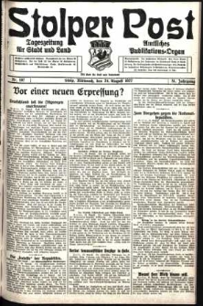 Stolper Post. Tageszeitung für Stadt und Land Nr. 197/1927