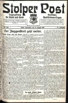 Stolper Post. Tageszeitung f&uuml;r Stadt und Land Nr. 200/1927