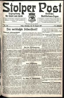 Stolper Post. Tageszeitung f&uuml;r Stadt und Land Nr. 202/1927