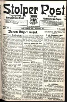 Stolper Post. Tageszeitung f&uuml;r Stadt und Land Nr. 207/1927