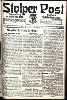 Stolper Post. Tageszeitung für Stadt und Land Nr. 211/1927