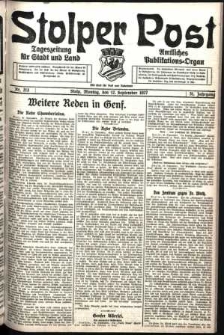 Stolper Post. Tageszeitung f&uuml;r Stadt und Land Nr. 213/1927