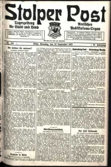 Stolper Post. Tageszeitung für Stadt und Land Nr. 214/1927