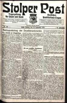 Stolper Post. Tageszeitung f&uuml;r Stadt und Land Nr. 223/1927