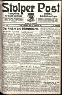 Stolper Post. Tageszeitung für Stadt und Land Nr. 226/1927