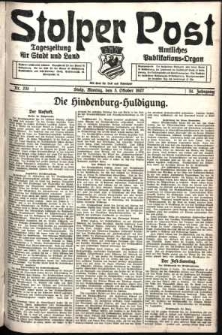 Stolper Post. Tageszeitung für Stadt und Land Nr. 231/1927
