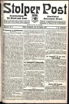 Stolper Post. Tageszeitung f&uuml;r Stadt und Land Nr. 254/1927