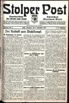 Stolper Post. Tageszeitung f&uuml;r Stadt und Land Nr. 256/1927