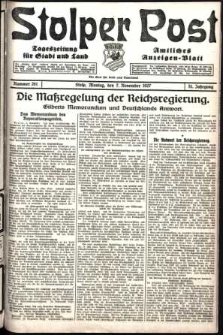 Stolper Post. Tageszeitung für Stadt und Land Nr. 261/1927