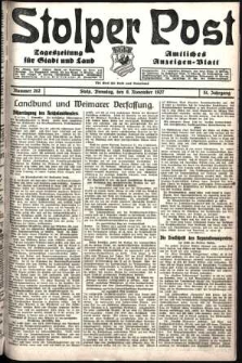 Stolper Post. Tageszeitung für Stadt und Land Nr. 262/1927