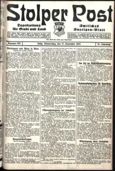 Stolper Post. Tageszeitung f&uuml;r Stadt und Land Nr. 269/1927