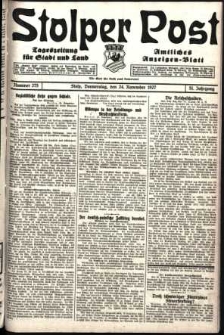 Stolper Post. Tageszeitung für Stadt und Land Nr. 275/1927