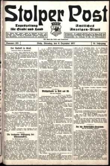 Stolper Post. Tageszeitung für Stadt und Land Nr. 285/1927