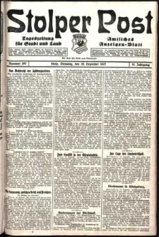 Stolper Post. Tageszeitung f&uuml;r Stadt und Land Nr. 297/1927