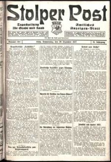 Stolper Post. Tageszeitung für Stadt und Land Nr. 304/1927