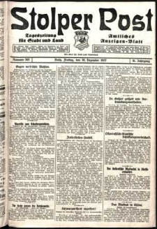 Stolper Post. Tageszeitung für Stadt und Land Nr. 305/1927