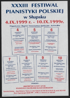 [Afisz] : XXXIII Festiwal Pianistyki Polskiej w Słupsku