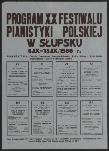 [Afisz] : XX Festiwal Pianistyki Polskiej w Słupsku