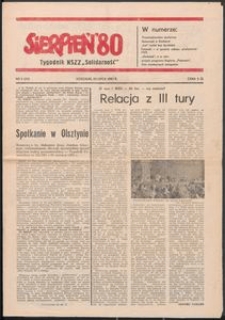 "Sierpień '80" Tygodnik NSZZ "Solidarność", 1981, nr 9