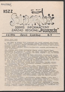 Serwis Informacyjny Zarządu Regionu "Pobrzeże" - Serwis Zjazdowy, nr 9