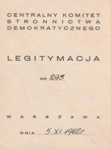 Legitymacja Nr 295