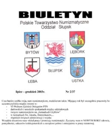 Polskie Towarzystwo Numizmatyczne. Oddział Słupsk : biuletyn, 2003, nr 2