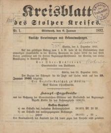 Kreisblatt des Stolper Kreises, 1892