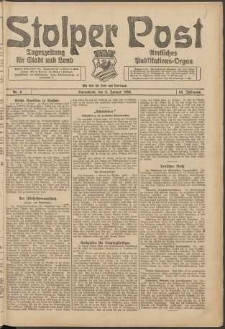 Stolper Post. Tageszeitung f&uuml;r Stadt und Land Nr. 4/1924