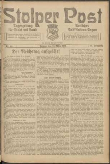 Stolper Post. Tageszeitung f&uuml;r Stadt und Land Nr. 63/1924
