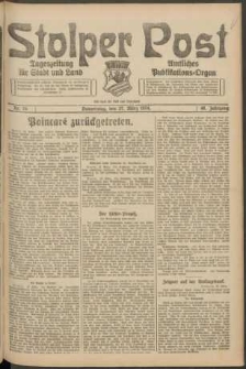 Stolper Post. Tageszeitung f&uuml;r Stadt und Land Nr. 74/1924