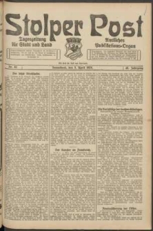 Stolper Post. Tageszeitung f&uuml;r Stadt und Land Nr. 82/1924