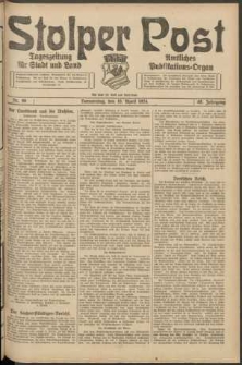 Stolper Post. Tageszeitung f&uuml;r Stadt und Land Nr. 86/1924