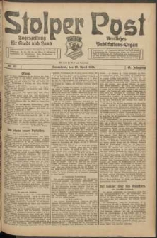 Stolper Post. Tageszeitung f&uuml;r Stadt und Land Nr. 93/1924