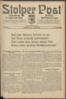 Stolper Post. Tageszeitung f&uuml;r Stadt und Land Nr. 104/1924