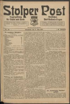 Stolper Post. Tageszeitung f&uuml;r Stadt und Land Nr. 116/1924