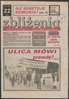 Zbliżenia : tygodnik społeczno-polityczny, 1991, nr 22